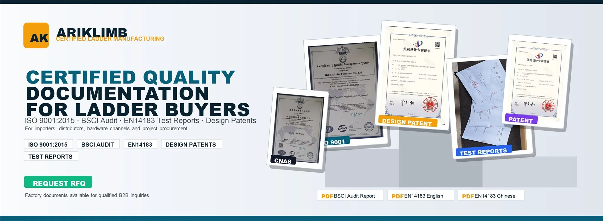 Household Step Ladder certification and quality document reference