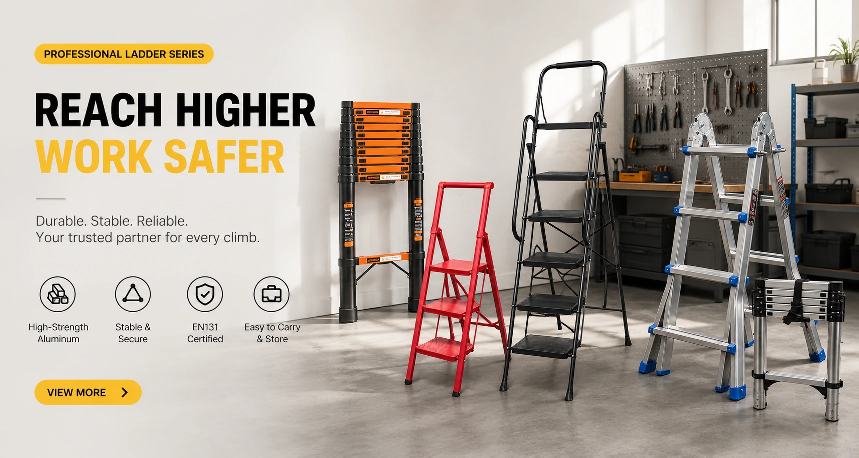 Ariklimb professional ladder series reach higher work safer