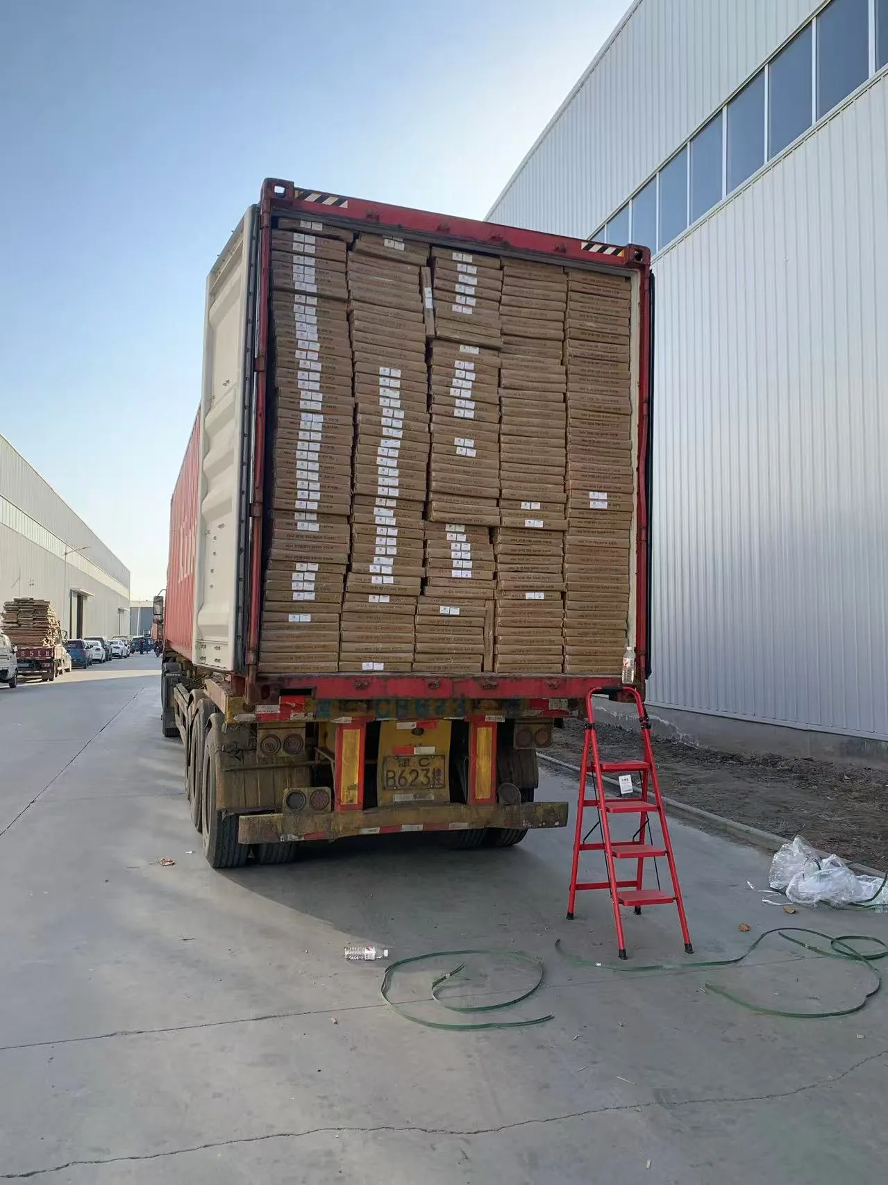 Multi-purpose ladder container loading