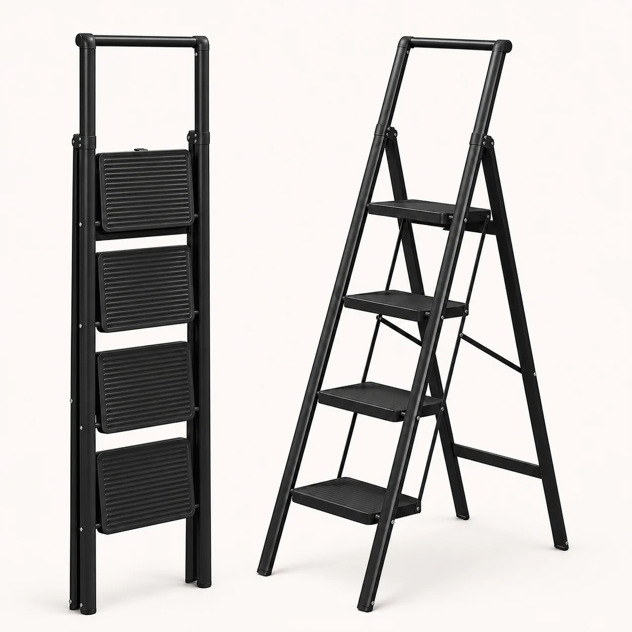 ARK11F black four-step folded and opened ladder