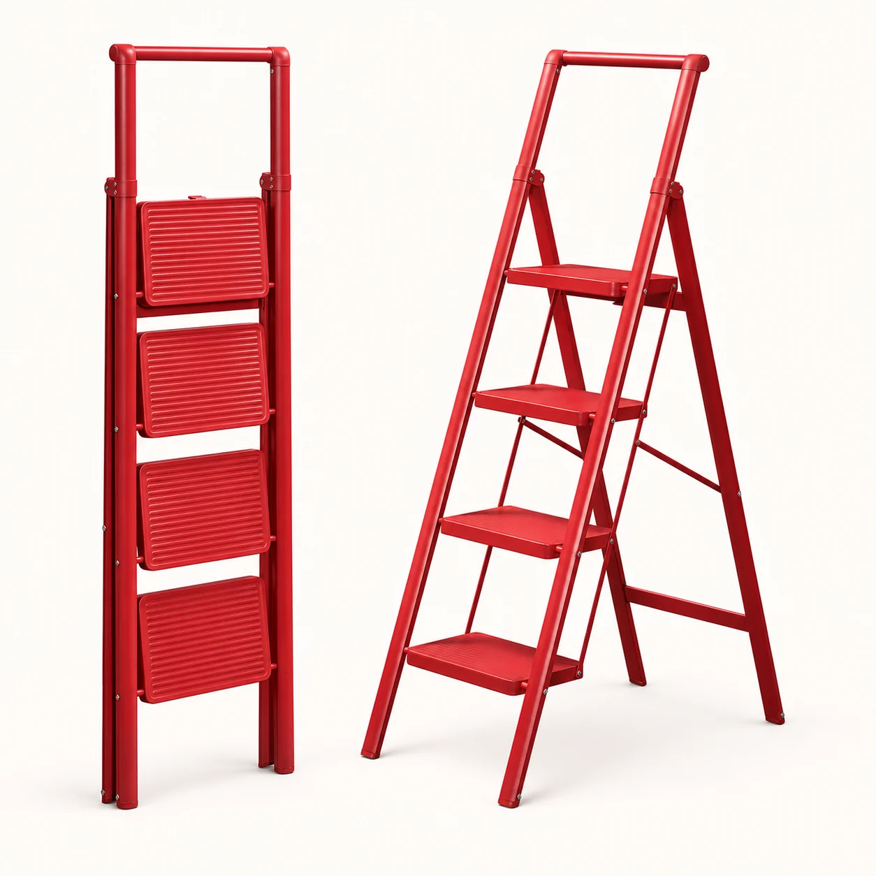ARK11F red four-step folded and opened ladder
