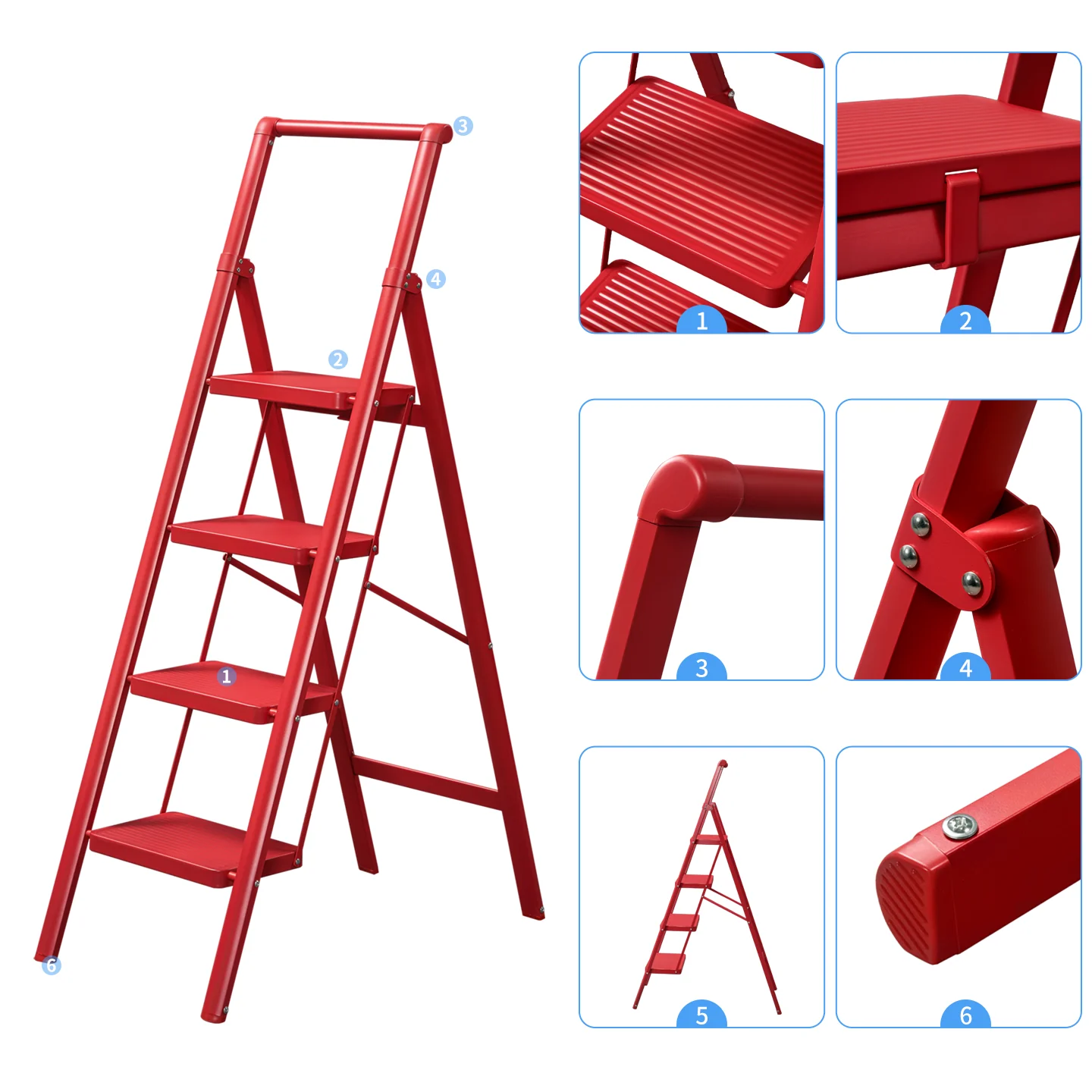 ARK11F top handrail wide tread and folding support details
