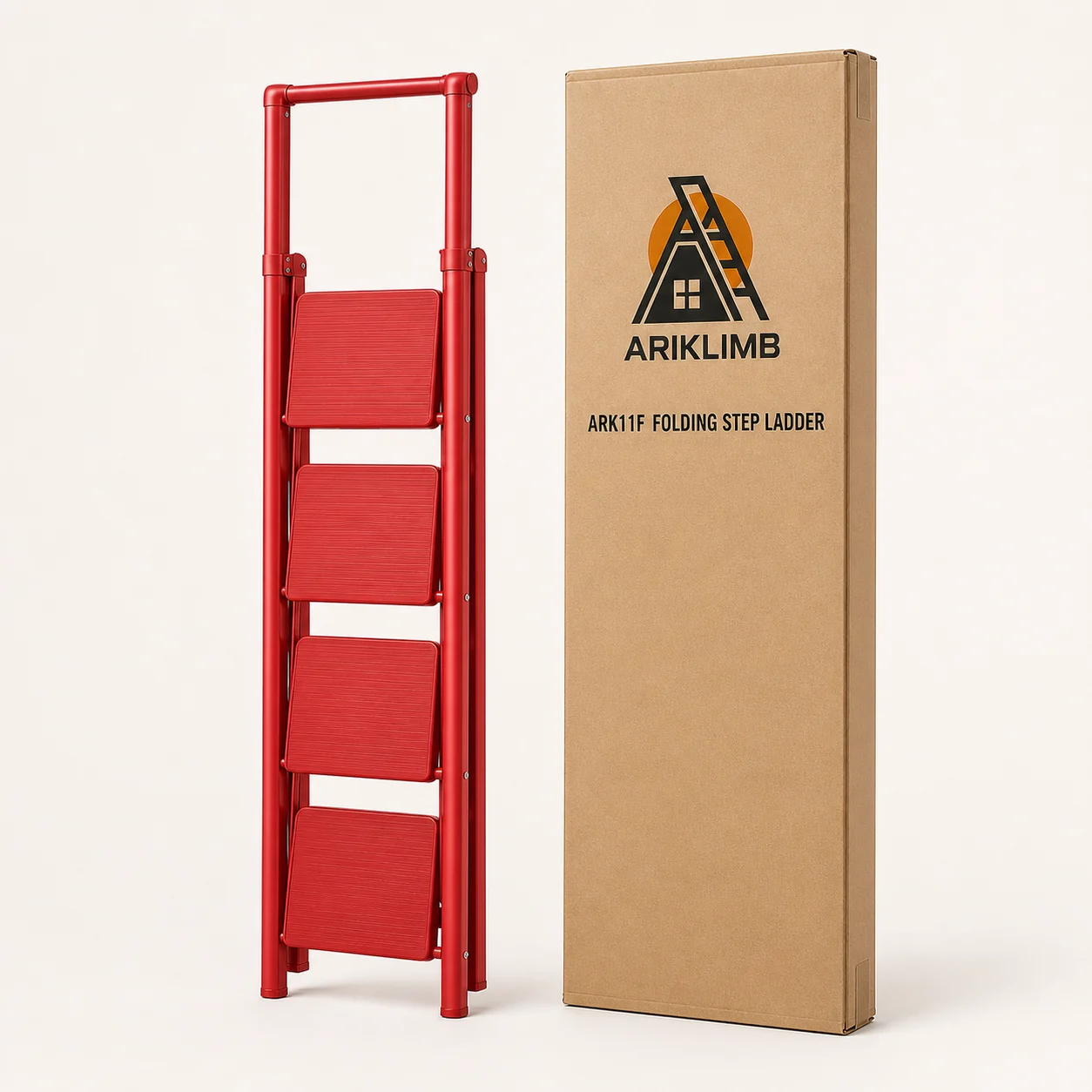 ARK11F folded four-step ladder with 144 by 43 by 5.5 centimeter carton
