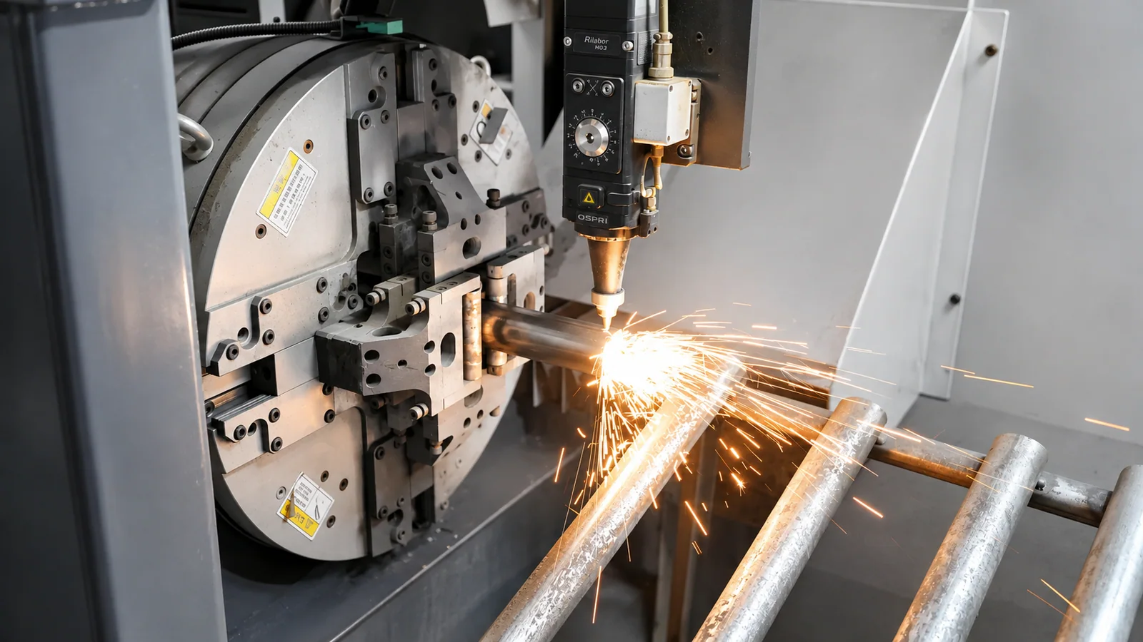 Metal cutting process for ladder frame parts at ARIKLIMB factory
