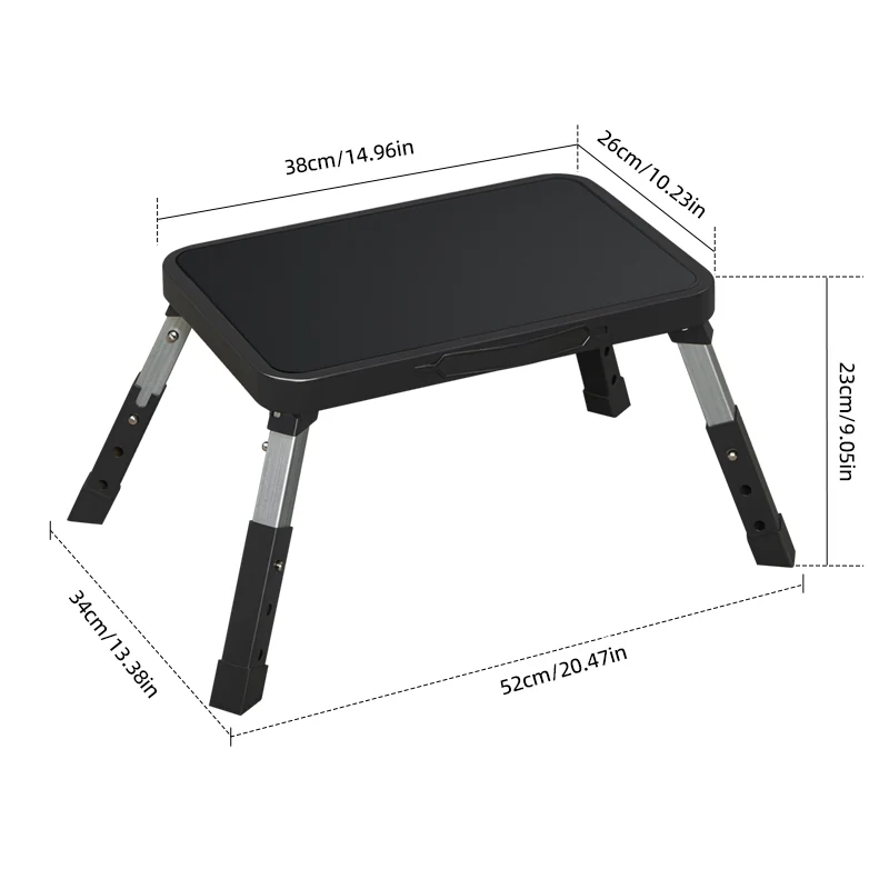 W38S black adjustable folding work platform